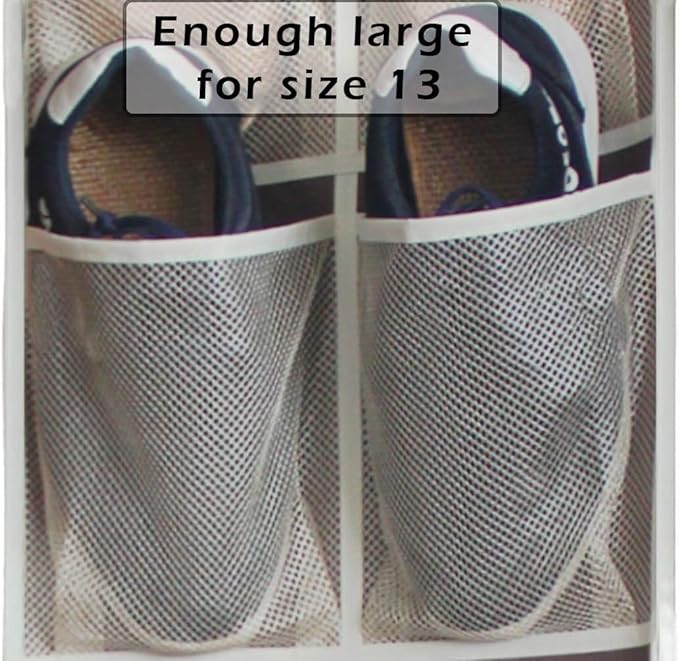MISSLO Heavy Duty Organizer for Narrow Door with 12 Mesh Pockets (Brown)