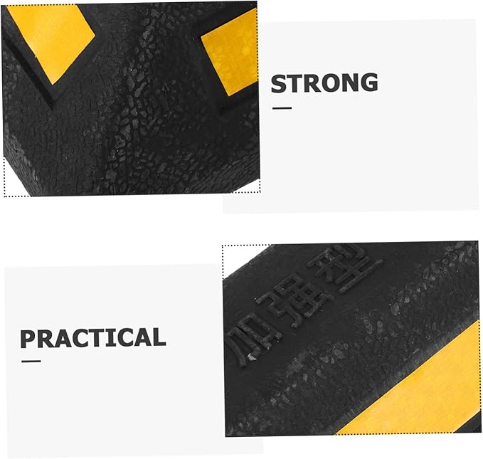 Parking Stopper for Garage Rubber Wheel Stopper Reflective Tape Easy Installation for Cars Rvs and Trailers Reliable Parking Aid for Home and Commercial Use