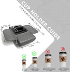 Car Armrest Cushion, Car Center Console Cover, Leather Armrest Cover for Car, Universal Middle Console Cushion with Storage Box, Cup Holder, Phone Slot, Waterproof Interior Accessories (Light gray)