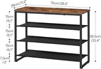 HOOBRO Shoe Rack, 4 Tier Shoe Storage Organizer with 3 Oxford Fabric Shelves and Top Panel, Holds 12-16 Pairs of Shoes for En