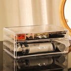 Cq acrylic Clear acrylic organizers Countertop,2 Large Drawers stackable storage bins,clear storage bins for Vanity Jewelry,H