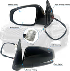 Left Driver side Mirror Fits 2016-2022 Toyota Tacoma With Power Glass, Heated, Turn Signal丨Without Blind Spot Detection Match to Midnight Black Metallic Replace TO1320349 (7Pins)