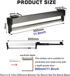 Adjustable Pull Out Clothes Rail 30-80cm, Steel Trouser Hanger Rack, Space-Saving Closet Organizer, Heavy-Duty 25kg Capacity,