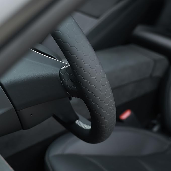 MEWANT DIY Stitching Steering Wheel Cover Wrap for Tesla Model 3 Highland 2023-2025/Model Y 2025 Highland for Tesla Model 3/Model Y Accessories