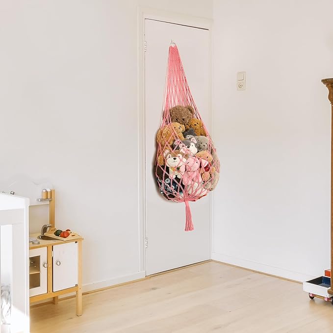 Amdermi Novel Stuffed Animal Hammock Corner Hanging Net for Stuff Aniaml Storage Macrame Toy Display Plush Toy Holder-Perfect