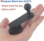 Aluminium 17mm/0.67" Ball Mount Extension Arm, Solid 17mm Vent Clip Ball Extender Female to Male for Car Vent Phone Holder - Metal Made (2.87" Short Arm)