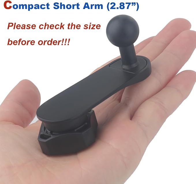 Aluminium 17mm/0.67" Ball Mount Extension Arm, Solid 17mm Vent Clip Ball Extender Female to Male for Car Vent Phone Holder - Metal Made (2.87" Short Arm)