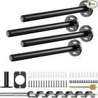 4pcs Wall Shelf Brackets Heavy Duty Floating Shelf Bracket Hidden,Invisible Black Shelving Brackets Decorative Floating Shelf