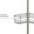Utopia Alley Rust-Resistant Shower Tension Pole Caddy, 4 Shelves (Satin Nickel)