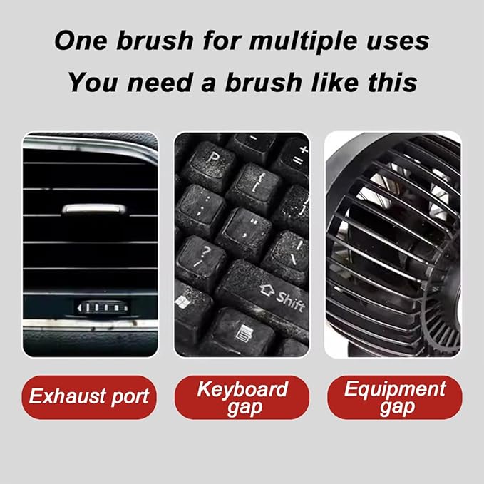 AUCELI Car Detailing Brush, Ultra Soft Auto Interior Dusting Brush with Storage Rack, Car XL Synthetic Brush Cleaning Tool, U