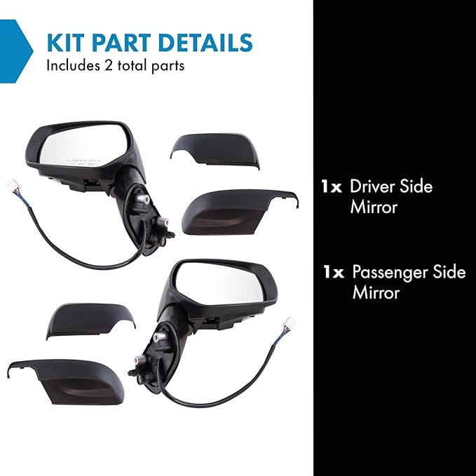TRQ Driver & Passenger Side Power Heated Mirror Set Paint to Match with Turn Signal Compatible with 2013-2014 Subaru XV Cross