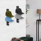 Hat Rack for Wall Baseball Cap Organizer Hanger (2 Pack) Modern Wooden Hat Holder Wall-Mounted Caps Display for Closet Door B