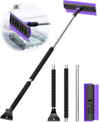 helloleiboo 2025 Extra Long 55.7" Ice Scrapers for Car Windshield Multi-Functional Detachable Car Ice Scraper with Foam Grip and 270° Pivoting Brush Head Snow Brush for SUV Truck Auto(Purple)