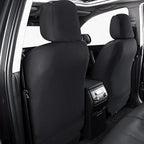 Flying Banner car seat Covers Protects Water Proof Faux Leather Carbon Fiber Fronts Solid Black (Solid Black, Front Pair)