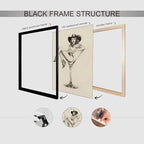 Vintage Western Black Framed Wall Art Coquette Cowgirl Martini Posters Prints 8x10 in Retro Bar Cart Cocktail Artwork Aesthet