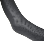 Quick Install Sporty Perforated Nappa Leather Steering Wheel Cover with Red Circular Stripe Trim Universal fit Any 14½ to 15 inches Car Pickup SUV 14.5 to 15 inches SW