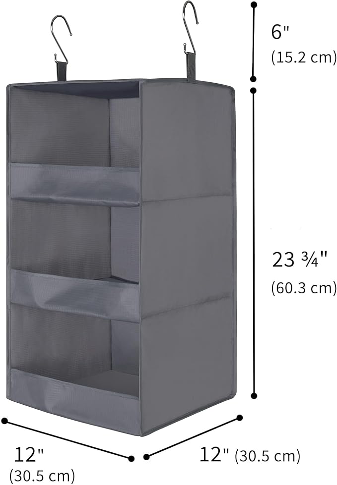 GRANNY SAYS 3-Shelf Hanging Closet Organizer and Storage, Collapsible Hanging Closet Shelves, Hanging Organizer for Closet & 