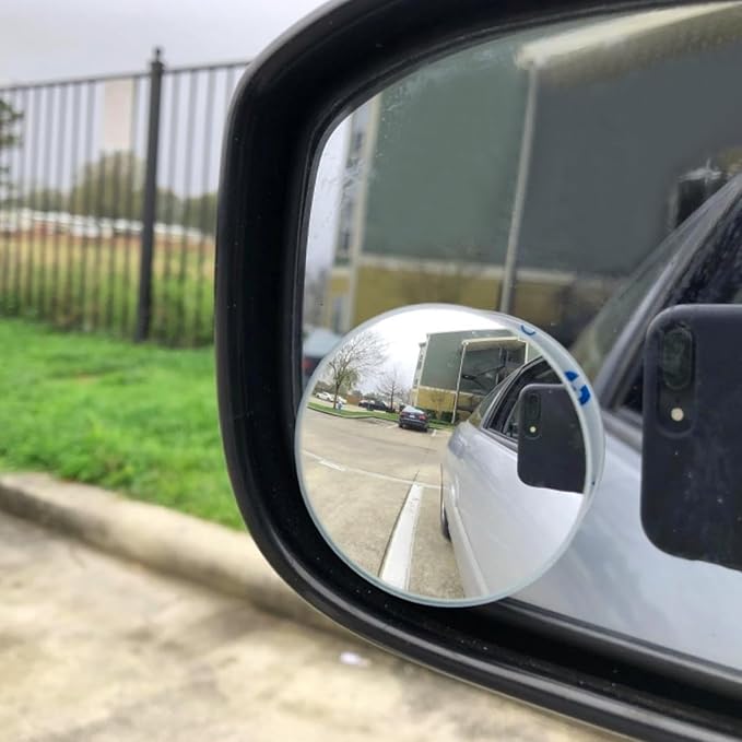 Ampper 2" Round Blind Spot Mirrors, Adjustabe HD Glass Convex Wide Angle Rear View Car SUV Universal Fit Stick-On Lens, Pack of 4