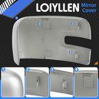 Passenger Side Mirror Cover Replacement for Jeep Renegade 2015 2016 2017 2018 2019 - Right Side Mirror Covers, Rear View Mirrors Cap Accessories With Lamp, Silver
