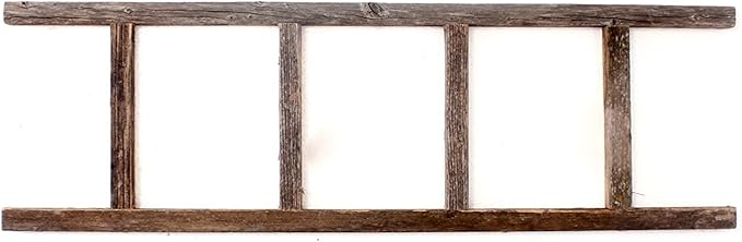 BARNWOODUSA Rustic Decorative Ladder - 100% Upcycled Wood (48" x 12" x 1.5", Weathered Gray)