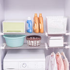 Hershii Expandable Closet Tension Shelf Rod Adjustable Storage Rack Heavy Duty DIY Organizer Divider for Wardrobe Cupboard Ki