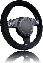 Flying Banner car Steering Wheel Cover Soft Velvet Warm Universal Size 15 inches SUV Truck Anti Slip Odorless Summer Winter (