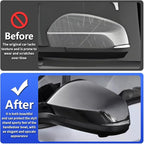 Chrome Carbon Fiber Style Car Side Door Mirror Trim Cover for Toyota Tacoma 2024 2025 2026 and 4Runner 2025 2026 (Rearview with Turn Signal Lamp）Auto Exterior Decorations Accessories Decor Kit