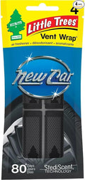 Little Trees Car Air Freshener | Vent Wrap Provides Long-Lasting Scent, Invisibly Fresh! | New Car Scent, 16 count, (4) 4-Pac