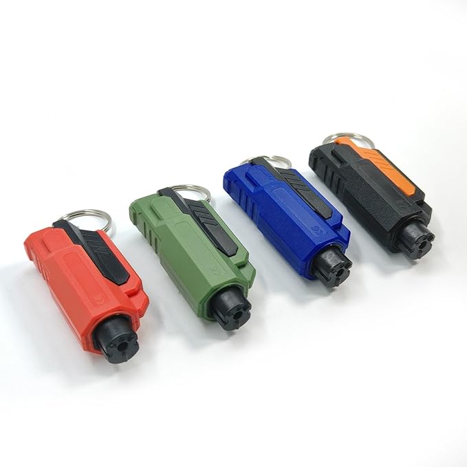 4PCS Car Window Breaker Seatbelt Cutter, Portable 2 in 1 Seatbelt Cutter and Window Glass Breaker Keychain Emergency Escape T