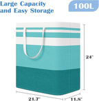 BlissTotes 3-Pack Laundry Basket, Freestanding＆Waterproof Laundry Hamper, Collapsible Tall Clothes Hamper with Easy Carry Han