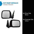 TRQ Driver and Passenger Side Mirror Assembly Set Manual Paint to Match Smooth Black Foldaway Compatible with 1997-1999 Toyot