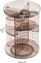 Rotating Makeup Organizer Countertop, DIY Adjustable Trays Spinning Skincare Organizers, Cosmetic Display Shelf with Perfume 