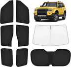KUST Car Window Shades for Toyota Land Cruiser Prado 250 2024-2025 2026 Windshield Sun Shade Side Window Cover UV Block Privacy Protection Accessories for Camping Blackout Rear Back Full Set 8PCS