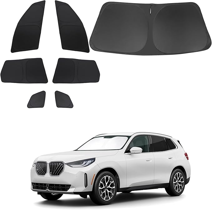 TINGLU Window Shades for BMW X3 2025 2026 Accessories Car Side Full Windows Rear Triangular Windshield Sun Shade Sun UV Rays & Privacy Protection for Camping 7PCS