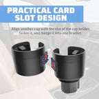 Car Double Cup Holder Expander, 2 in 1 Multifunctional Vehicle Cup Holder Adapter with Adjustable Base, Auto Drink Bottles Ex