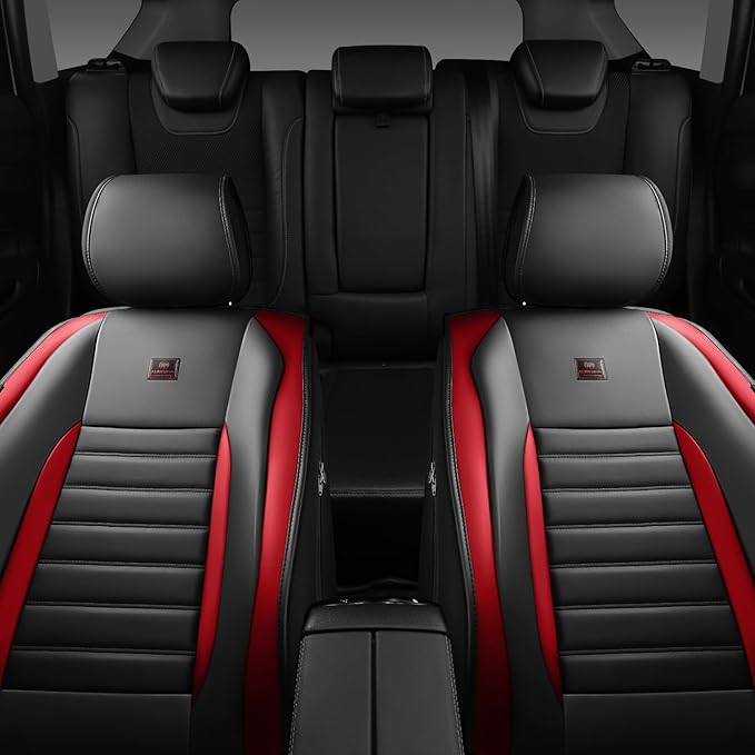 CAR PASS Nappa Leather Car Seat Covers Front Seats, Luxury Seat Protector for Cars, Waterproof Anti-Slip Seat Cushion Armrest