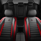 CAR PASS Nappa Leather Car Seat Covers Front Seats, Luxury Seat Protector for Cars, Waterproof Anti-Slip Seat Cushion Armrest