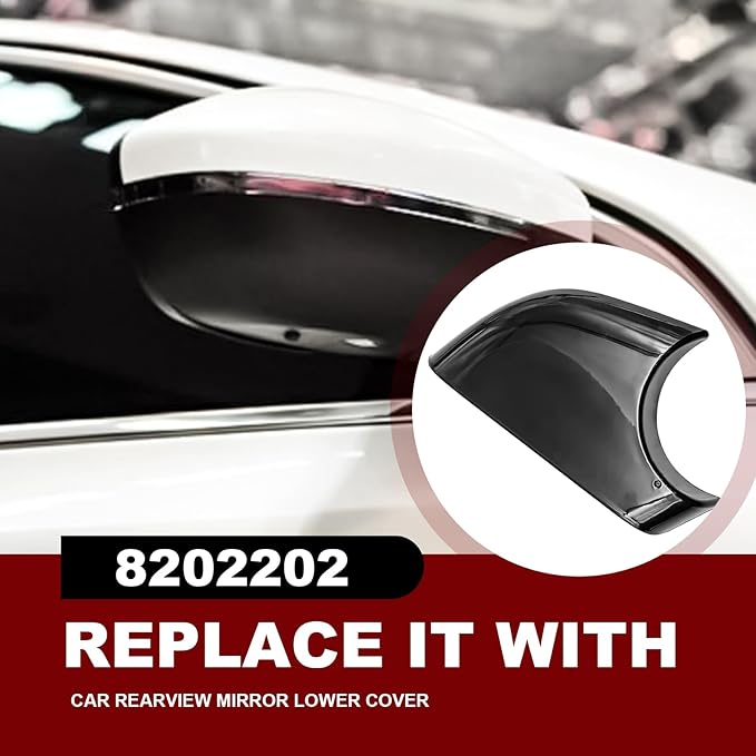 Pleoos Right Drive Side Rearview Mirror Lower Cover Compatible with Model Y 2018-2024, Side Mirror Cover Replacement, Base Trim Bottom Cover and Door Wing Mirror Cap Accessories (Black, Right)