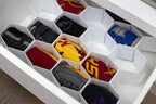 Home Basics Hexagon Pattern Honeycomb Easy Snap On 8 Piece Plastic Partition Customizable Drawer Divider Organizer Set for Un