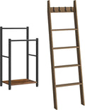 HOOBRO Blanket Ladder for Living Room and Bedroom, Standing Towel Rack, Decorative Ladder Shelf, Wall Leaning Farmhouse Blank