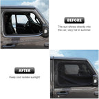 Front Window Sun Shade Covers Elasticized Breathable Mesh Car Side Window Screens Net UV Protection Sunshade for Jeep Wrangler TJ JK JL & Gladiator JT 1997-2024,2PCS