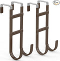 FYY Over The Door Hooks - 2 Pack Heavy Duty Dual-Hook Organizer Hanger with Non-Slip Rubber for Towels, Clothes, Hats & Bags 