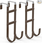 FYY Over The Door Hooks - 2 Pack Heavy Duty Dual-Hook Organizer Hanger with Non-Slip Rubber for Towels, Clothes, Hats & Bags 