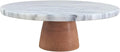 Marble Lazy Susan 12" with Wooden Base, Cake Stand, Rotating Tray, Cheese Board, Kitchen Turntable