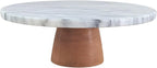 Marble Lazy Susan 12" with Wooden Base, Cake Stand, Rotating Tray, Cheese Board, Kitchen Turntable