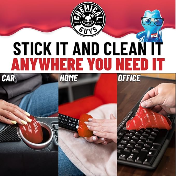 Chemical Guys Sticky Icky Car Cleaning Gel, Sweet Strawberry, Interior Car Cleaner, Reusable Automotive Crevice & Interior Du