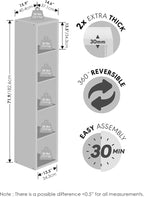 Furinno Cubic Closet Organizers and Storage, 5-Cube Closet Organizer, Open Shelf Closet Storage, Extra Thick Frame for Wardro