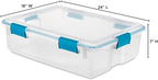 Sterilite 8-Pack Gasket Box, Weather-Resistant Storage Bins with Latching Lids, 37 Quart - Heavy-Duty Organizing Containers f