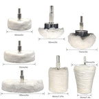 14 Pcs Polishing Wheel Kit for Drill - Buffing Pad Set With 2 Compounds and 5 Felt Wheels for Aluminum, Stainless Steel, Chrome, Metal, Glass, Car Detailing