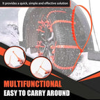 24 Pcs Reusable Snow Chains Universal Emergency Adjustable Anti-skid Tire Chains Fit for Most Car SUV Pickup Trucks Car for S